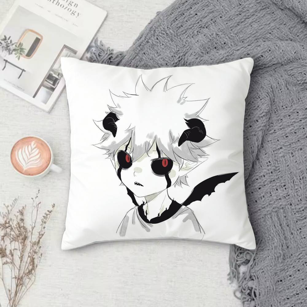 BBlack Clover Doublesided Printed Square Decorative Cushion Cover for Sofa Living Room Home Decor