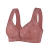 New Sponge Cup Front Buckle Underwear Women's Large Size Steel Rimless Vest Light Luxury Jacquard Bra