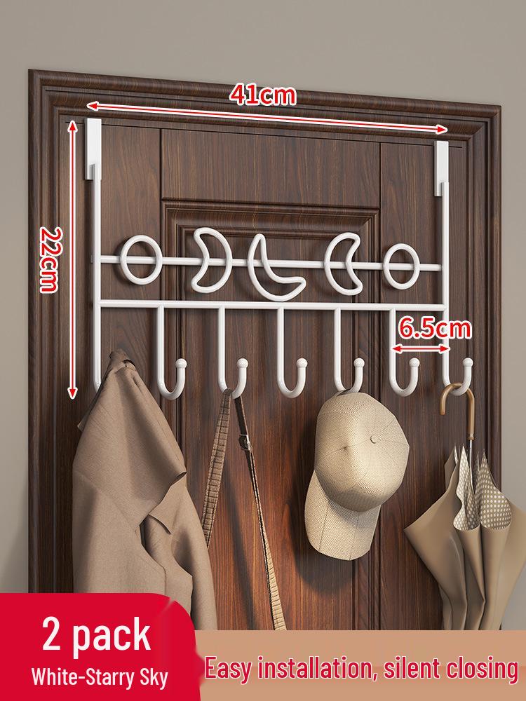 Punch-Free Over-the-Door Coat and Hat Rack - Bedroom & Kitchen Storage Solution