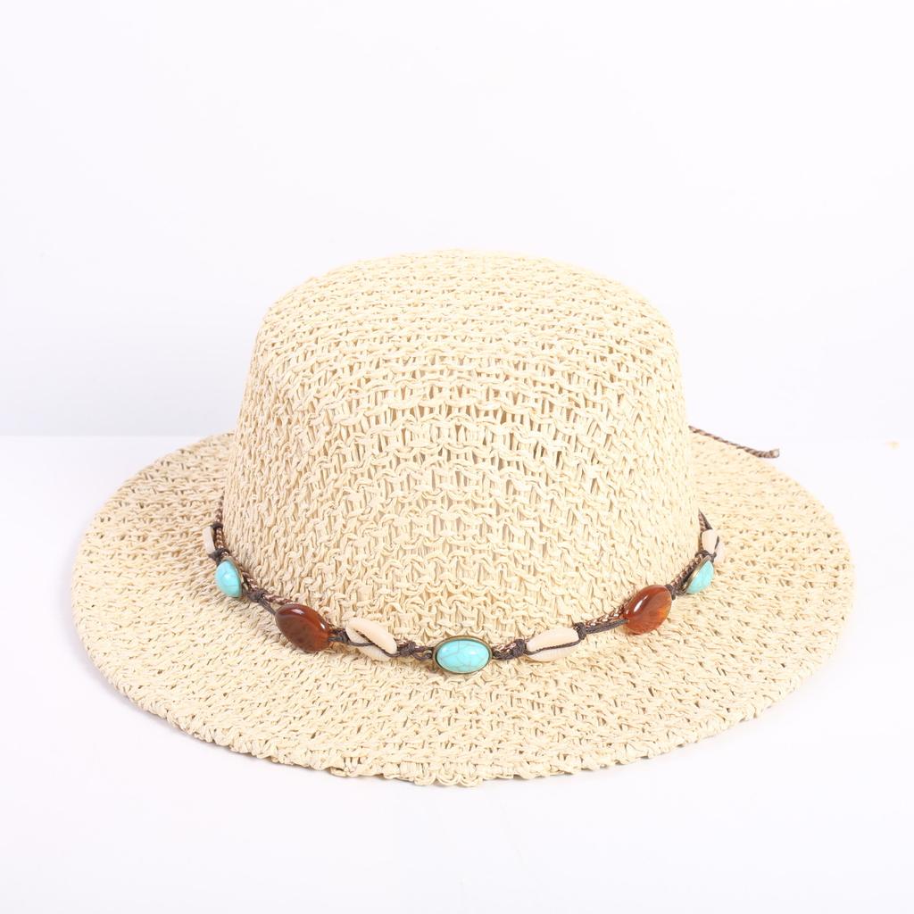 Popular fashion hollow woven dome straw hat, men's and women's fashion summer sunscreen shade straw hat