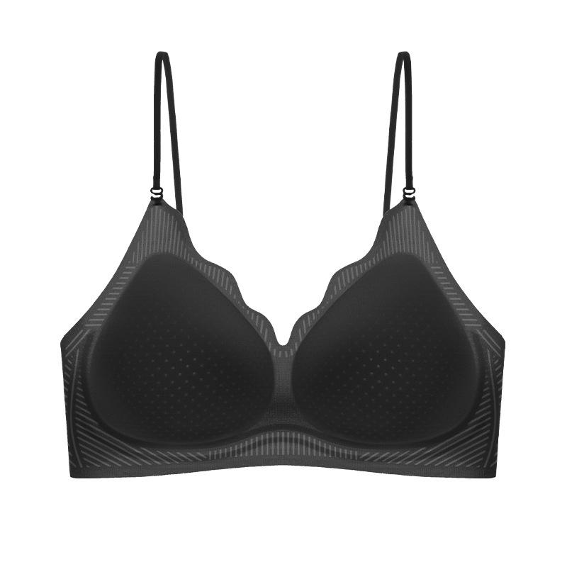 

2025 Ultra-Thin Seamless Backless Bra with Thin Straps for Women: Cooling Summer Wear with Gathered Small Chest and Beautiful U-Back Design XL (38/85AB, 120-135 jin) чорний