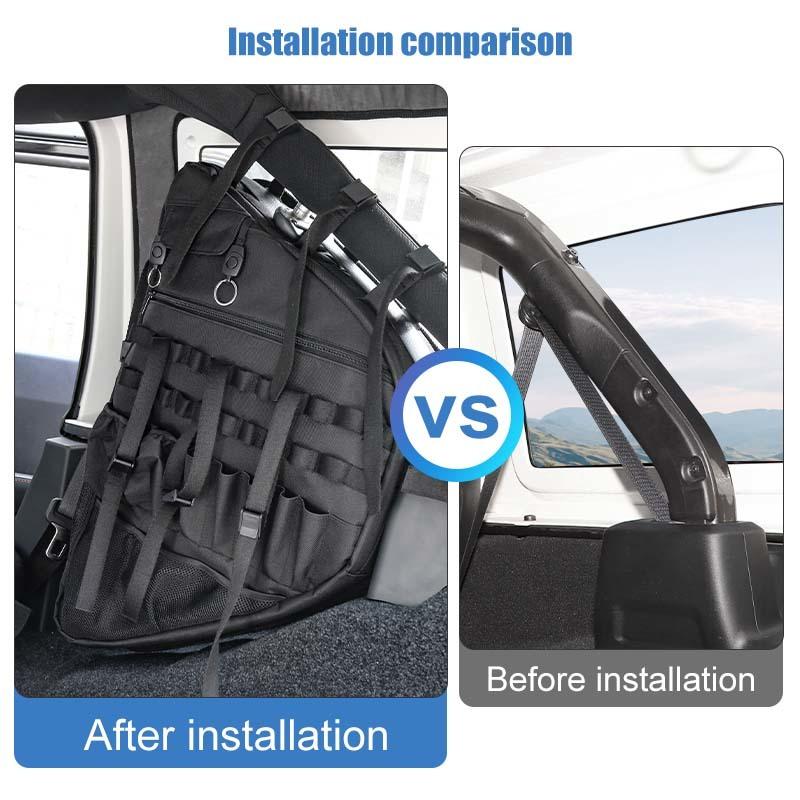 Torba Organizacyjna na Klatkę Bezpieczeństwa Pasująca do Jeepa Wrangler JLJK TJ JKU Wersja 4-drzwiowa Przechowywanie Porządkowanie Akcesoria Samochodowe