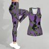Completo Yoga da Donna con Stampa Geometrica e Graffiti Moda Leggings Allenamento Fitness Sportivo Set Yoga Casual Tuta Sportiva