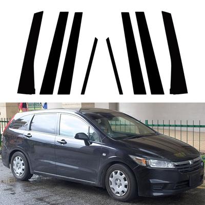 Auto-Säulenpfosten für Honda Stream RN6/7/8/9 2007–2012 2013 2014, glänzend schwarz, Tür- und Fensterverkleidung, Aufkleber, Auto-Styling-Zubehör