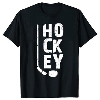 Funny Ice Hockey Player Gift Hockey Son Hockey Dad Graphic Tshirt Men Fashion Casual Tshirt 100 Cotton Loose Oversized T Shirt