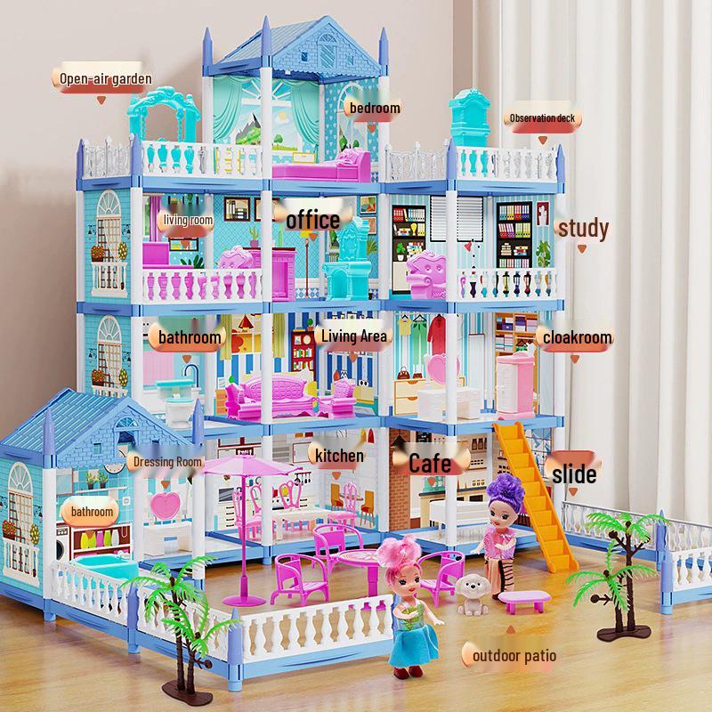 Children's Pretend Play Castle Dollhouse - Educational, Assembled, Birthday Gift for Girls