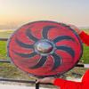 60.96 Cm Medieval Wooden Viking Shield Viking Wall Decor, Wood Wall Art, Handmade Home Decor, Fathers Day Gift For Him