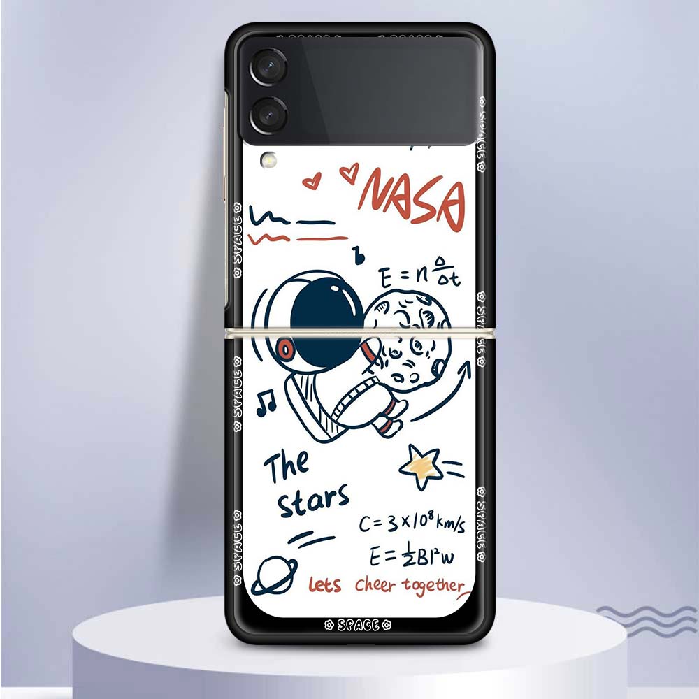Weltraum-Astronauten-Handyhülle Für Samsung Galaxy Z Flip6 Flip3 Flip4 Flip5 PC Harter Kunststoff Z Flip 6 5 4 3 5G Fundas Hülle Coque Gal