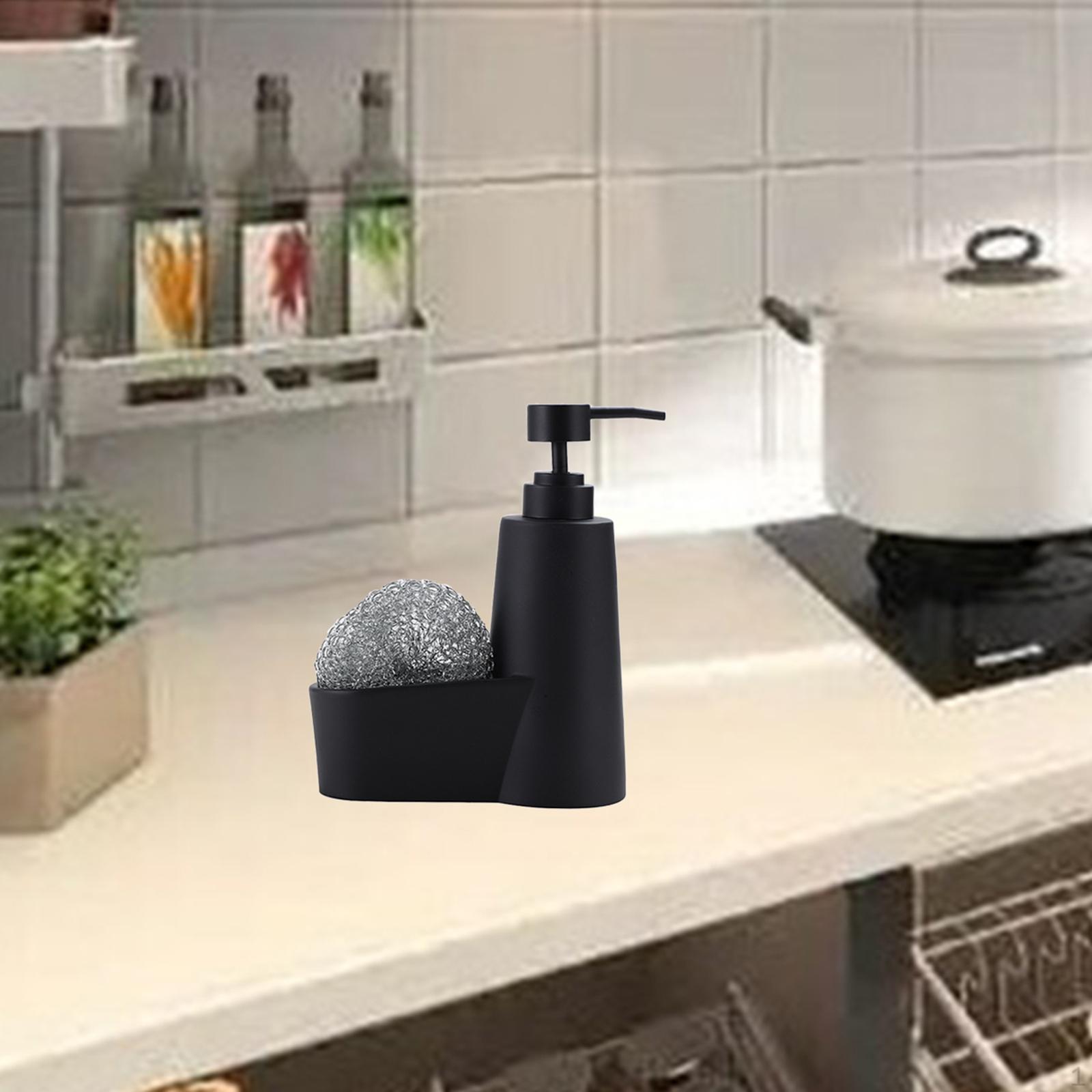 Liquid Soap Dispenser Bottle Storage Box with Pump Bottles Countertop option 1-Black