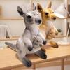 35Cm Simulation Yellowgrey Kangaroos Momkid Plush Dolls Stuffed Animals Soft Toys Accompany Sleeping Gifts For Kids Room Decor