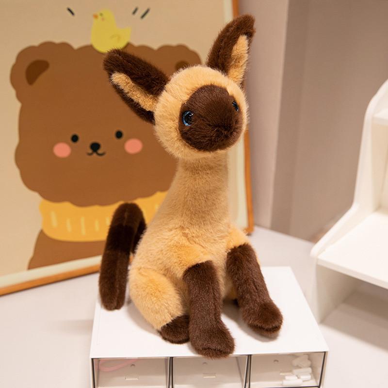 Plush Siamese Cat Toy Cartoon Stuffed Doll Animal Bedroom Decoration Gift Kids