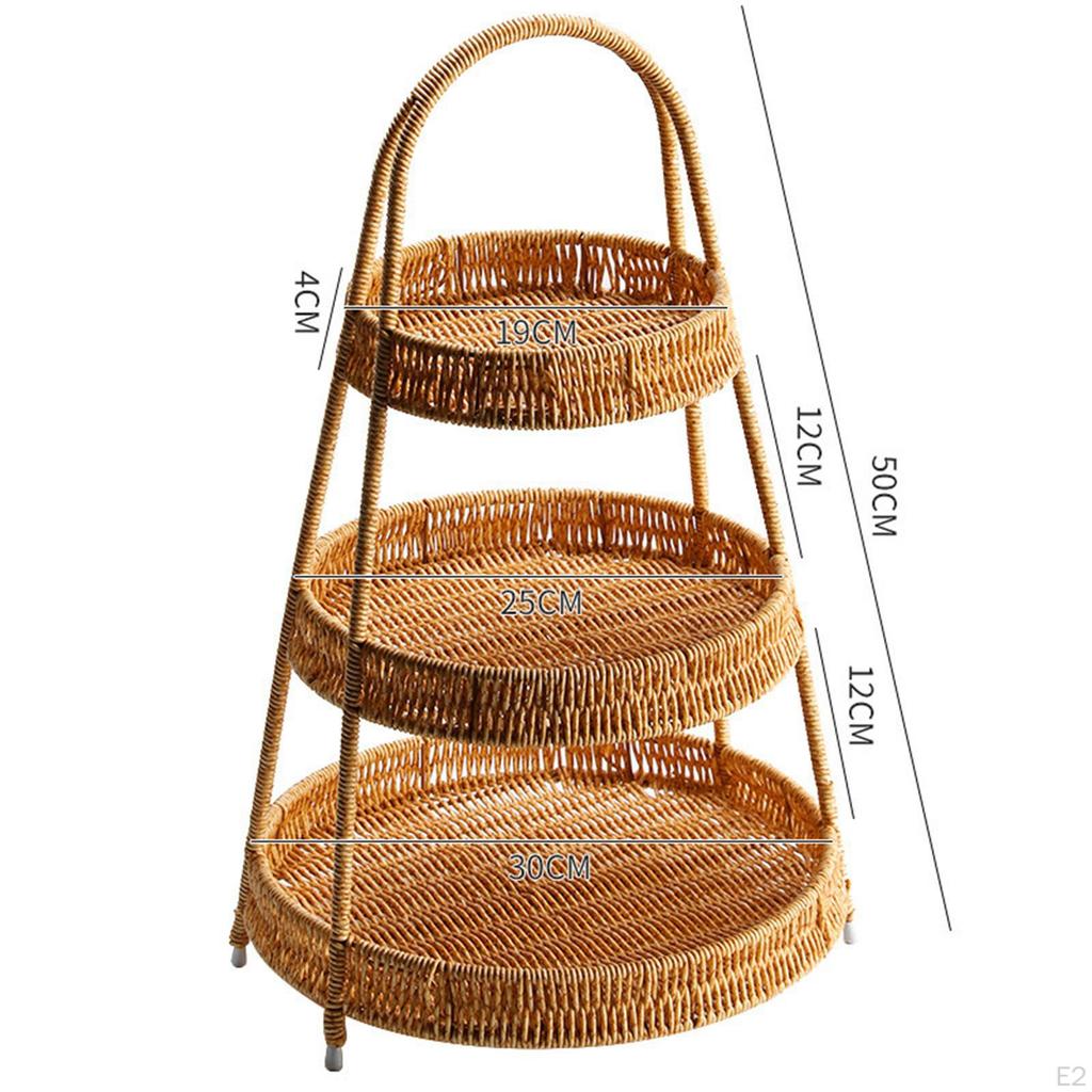 Essens-Snack-Tablett, Gewebtes Serviertablett Küchen-Organizer, handgewebter Weidenkorb