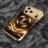 Luxurious Golden stripe phone case for funda iphone for iphone 17 pro max cover glass for iPhone 17 16 15 14 13 12pm Pro Plus