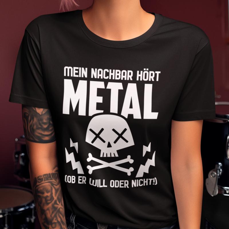 

My Neighbor Hears Metal Whether He Wants To Or Not Heavy Fun Festival Women s T Shirt 5XL різнокольоровий