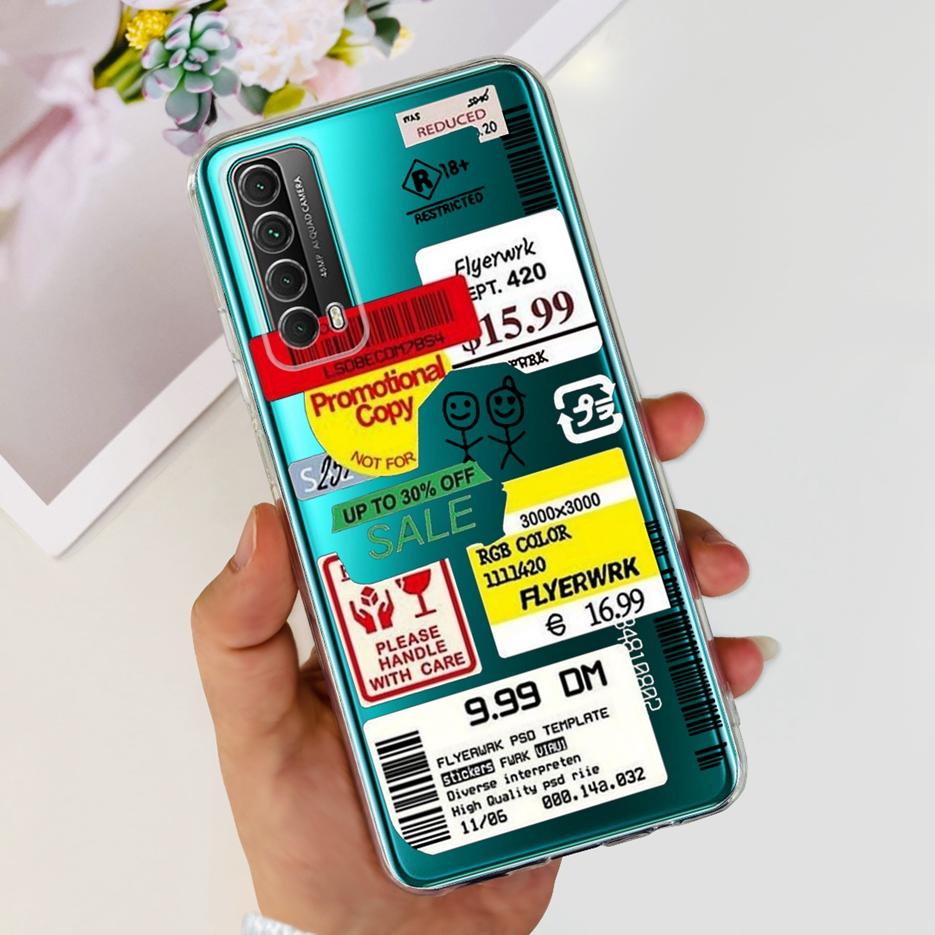 For Huawei P Smart 2021 Case PPA-LX1 PPA-LX2 New Fashion Painted Cover Soft TPU Phone Case For Huawei Y7a Psmart 2021 Coque Capa