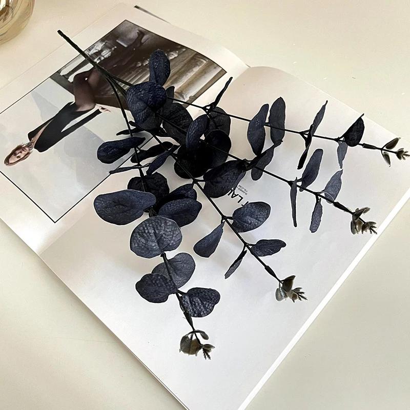 34cm Black Eucalyptus Artificial Flowers For Room Decoration Desktop Artificial Flowers Home Decor
