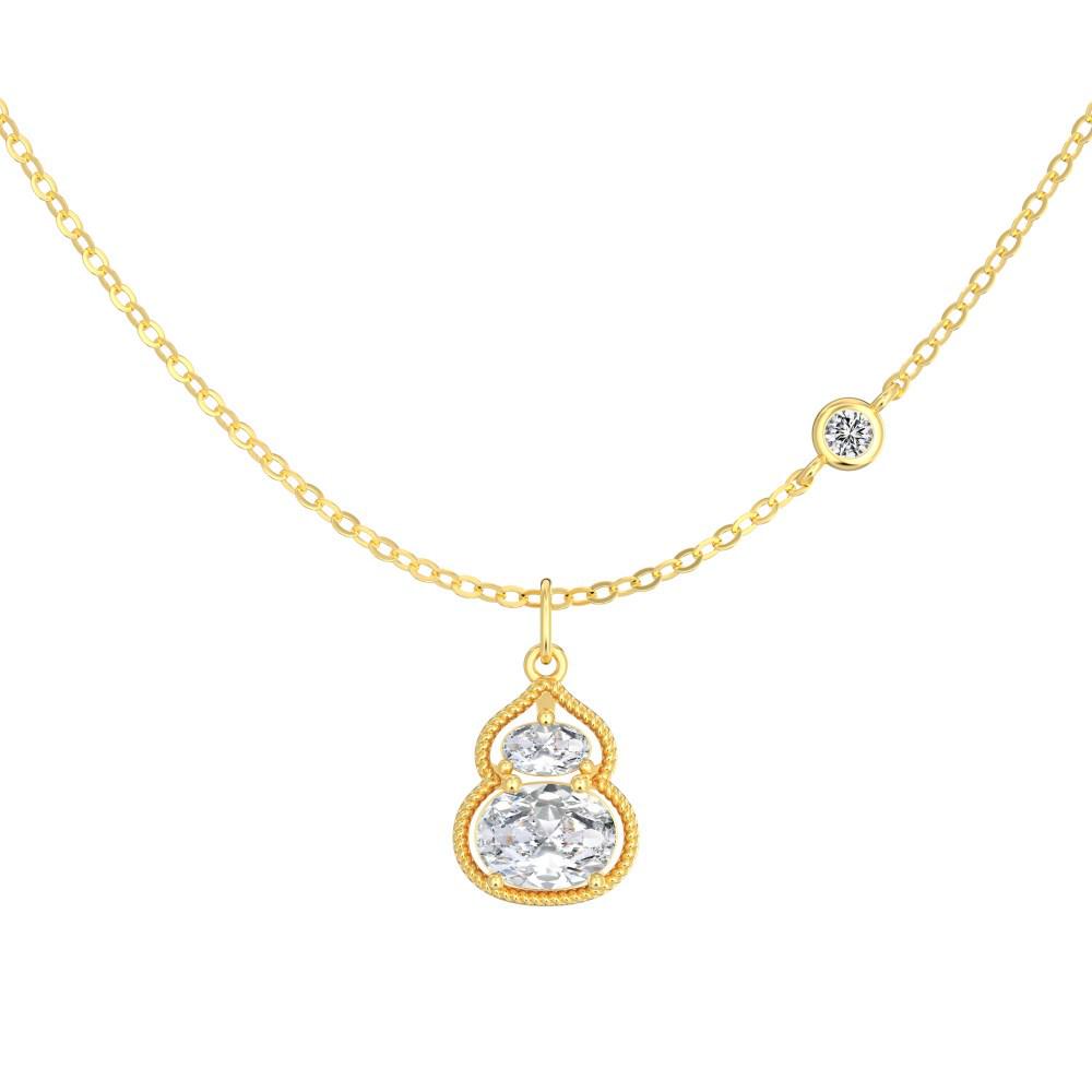 S925 Sterling Silver Gourd Pendant Necklace: Elegant, Versatile, Retro-Inspired Design for Women 925 Silver