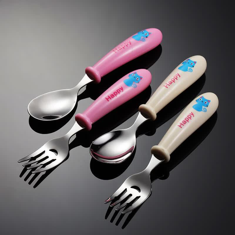 Qianxing Stainless Steel Children's Fork and Spoon Set
