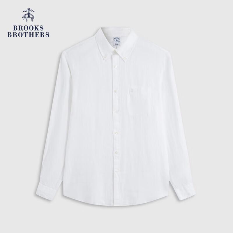 Мужская льняная рубашка на пуговицах Brooks Brothers M