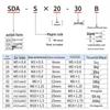 SDA Series Pneumatic Cylinders: Sizes 12 to 100mm, Stroke 35 to 90mm