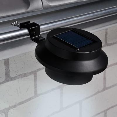 LED Solar Gutter Lights - VIDAXL - 2 Pcs - Black - Solar Power - Contemporary