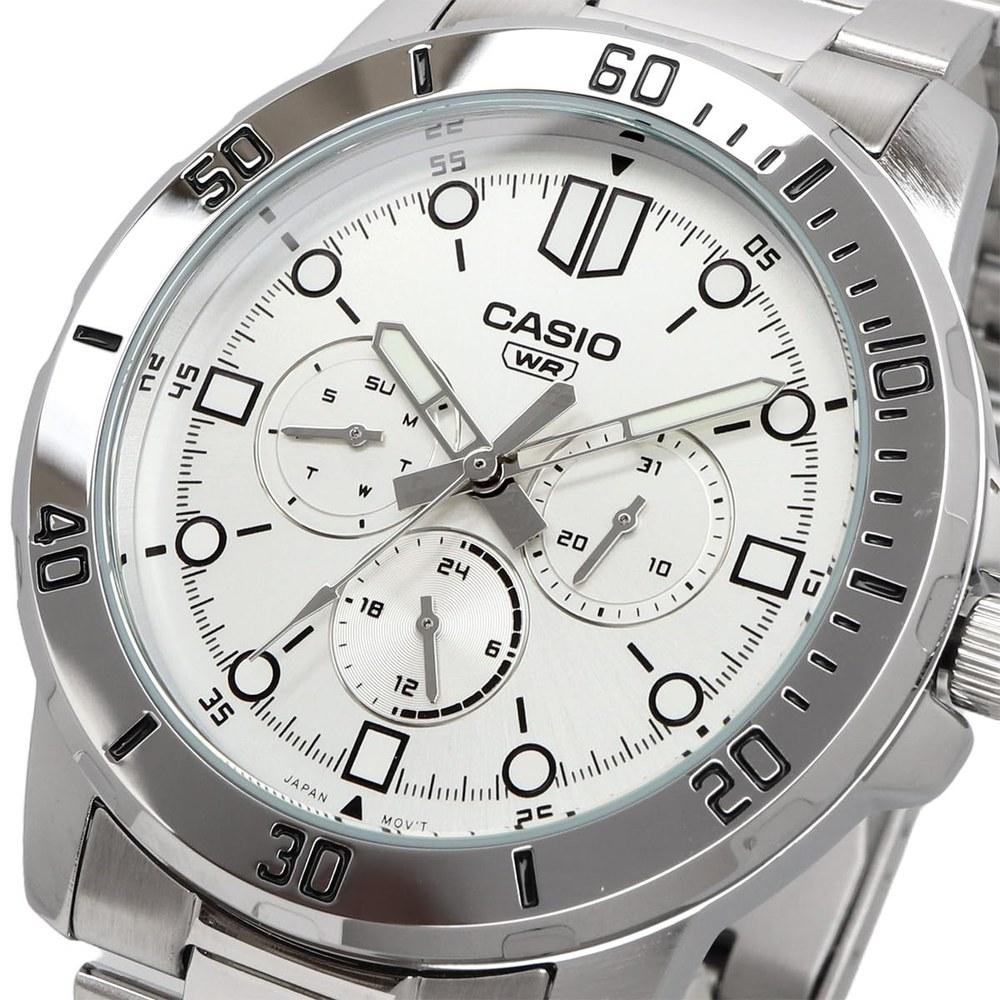 Casio Standard Quartz Men's Watch MTP-VD300D-7E Multi-Axis 24-Hour Silver Metal Band