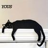 Cartoon Animal Decor 3D Printed Sleeping Cat Door Top Decor, Lazy Kitten Silhouette Ornament, Self-Adhesive Indoor Home Ornament for Frame
