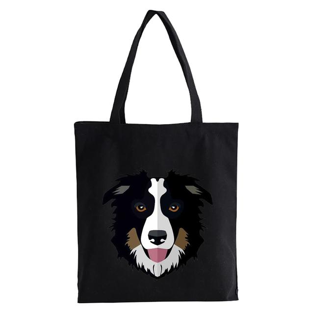 

I Love my Border Collie Dog Сумки Harajuku Сумки на плече Повсякденні покупки Сумочка для дівчаток Жіноча елегантна полотняна сумка Bolsas 24*26cm