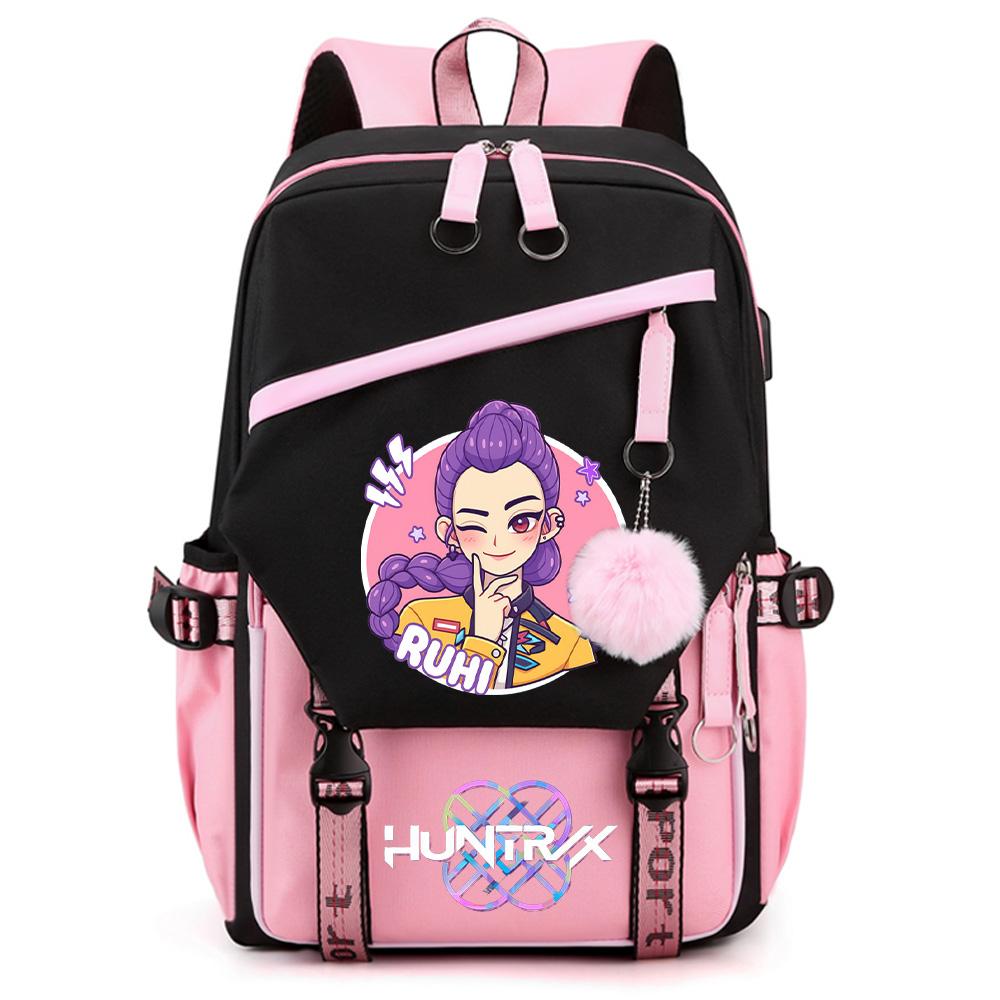 Anime K-pop Demon Hunters Tryckt Ryggsäck med Stor Kapacitet för Tonåring Student Flicka Pojke Tillbaka Till Skolan Bokväska Kvinnor Vattentät Resväska Barn Gåva