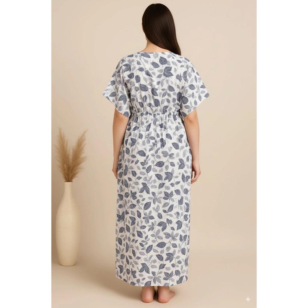 Women Designer Kaftan Night Gown Set Indian Beautiful Sleepwear Nighty Dress