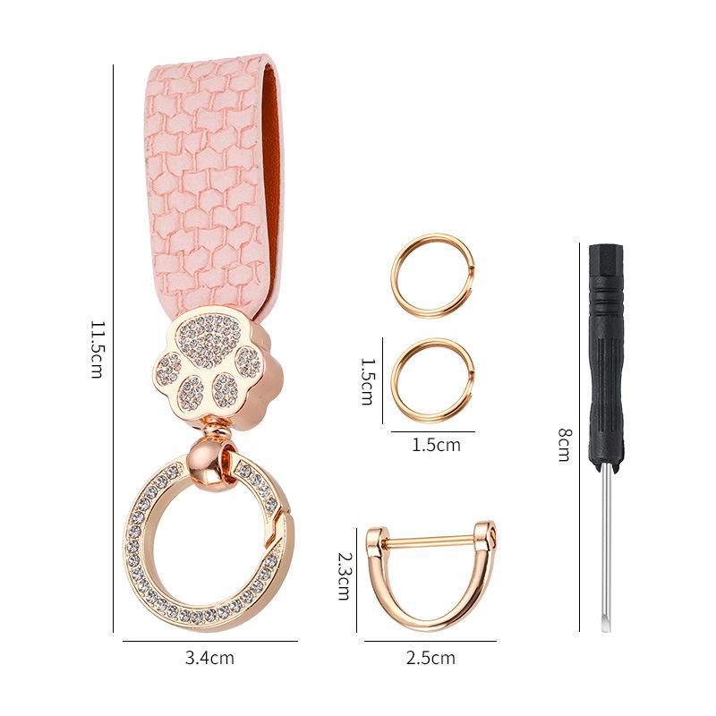 

Роскошный брелок из искусственной кожи с дизайном кошачьей лапки, модный парный брелок, креативная идея подарка для мужчин и женщин, автомобильные ключи