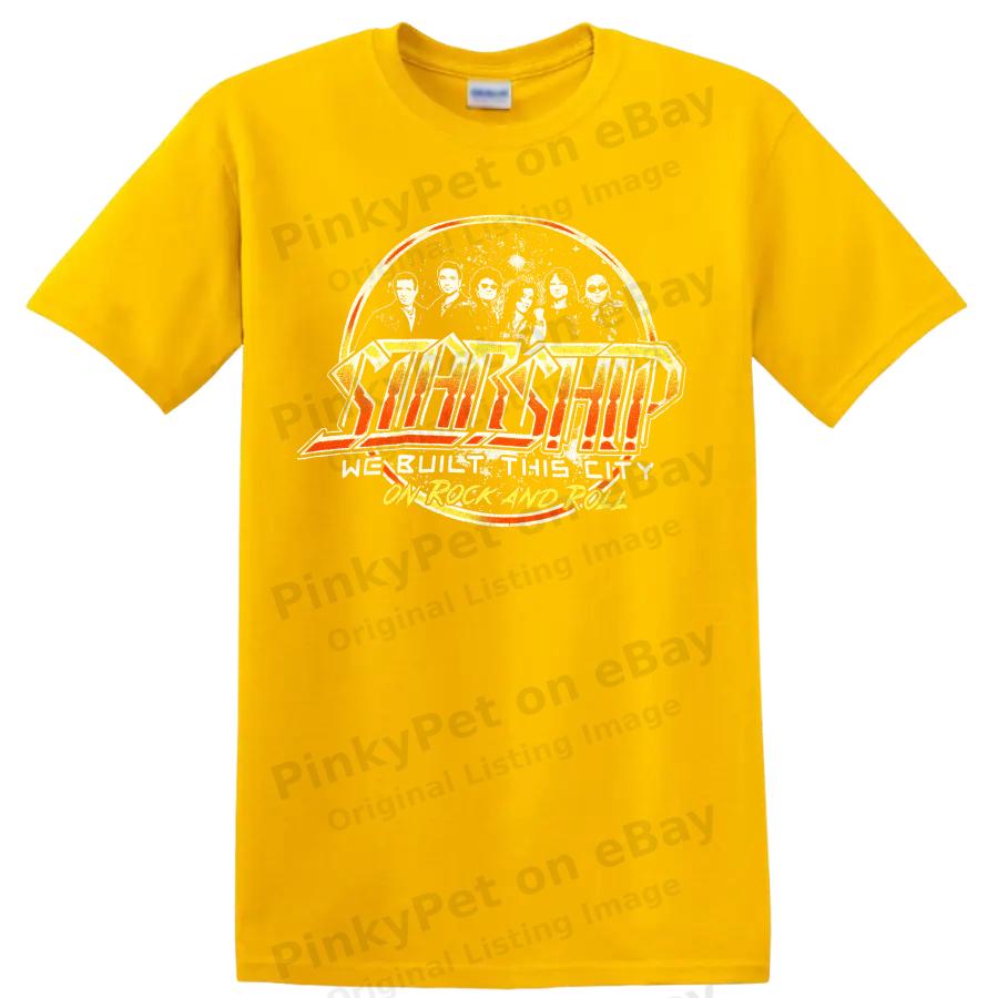 Rockmusik Raumschiff Vintage T-Shirt Retro Band Grafik T-Shirt Mode