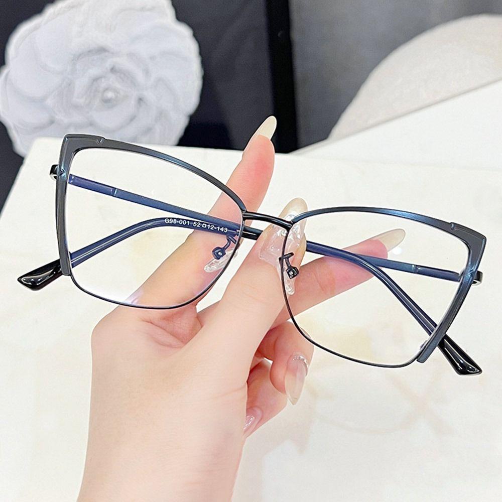 Luxury Cat Eye Anti-Blue Light Glasses Women Men Retro Square Half Frame Optical Computer Reading Eyeglasses Designers Spectacle