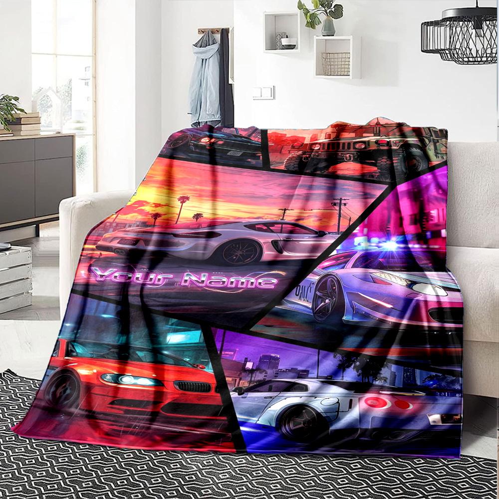 Grand Theft Auto Customize Text Blanket Gift Personalized Blanket Soft Warm Cozy Throw For Office Chair Livingroom Bed Sofa Four Seasons Universal