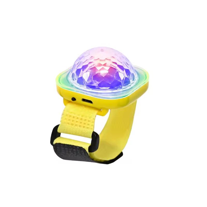 RGB Wearable Disco Stage Light USB Sound Control LED Wrist Light with Colorful Flashing for Kids Party KTV Bar Home Decoration