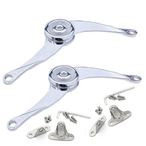 Set of 2 Zinc Alloy Folding Hinge Hardware Lid Hinge Support Opening/Closing Lift Support for Furniture DIY