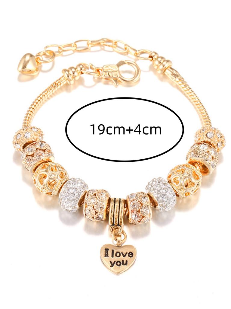 1PC Women's Fashion Pan Family DIY Multi Element Love Beaded Bracelet Date Travel Banquet Party Holiday Dressing Gift
