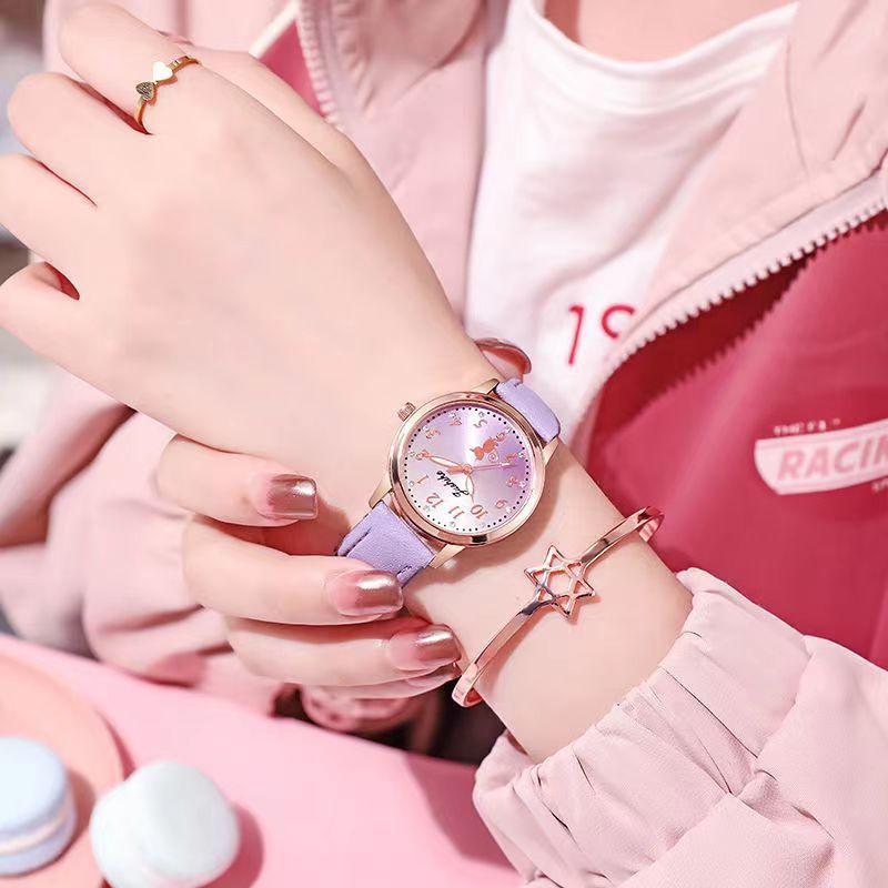 Quartz Watch, Women's Model, Seven-point Cat, Six-point Cat, Love Luminous Needle Student Watch