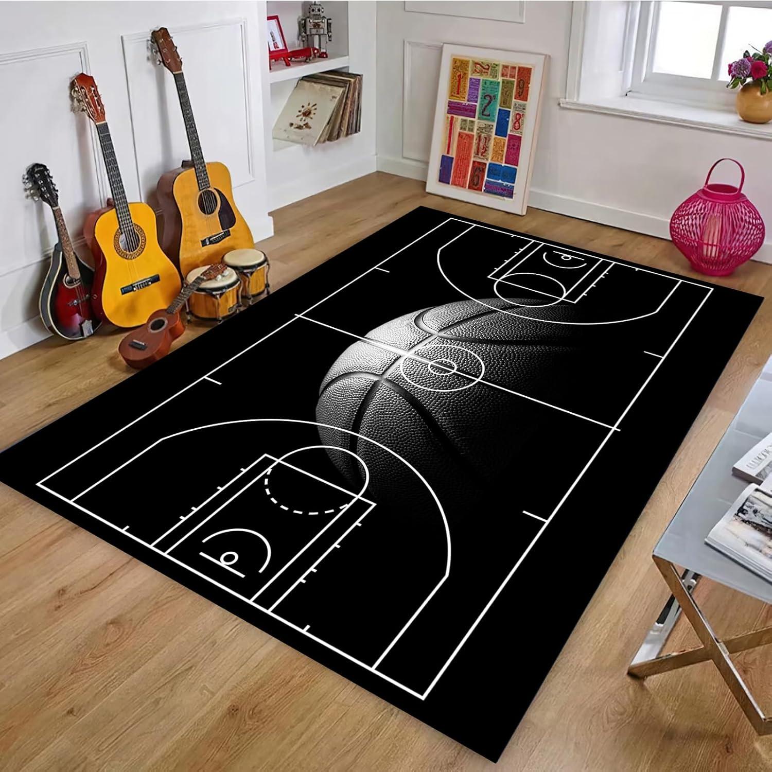 Basketbola paklājs guļamistabai, neslīdoši basketbola laukuma