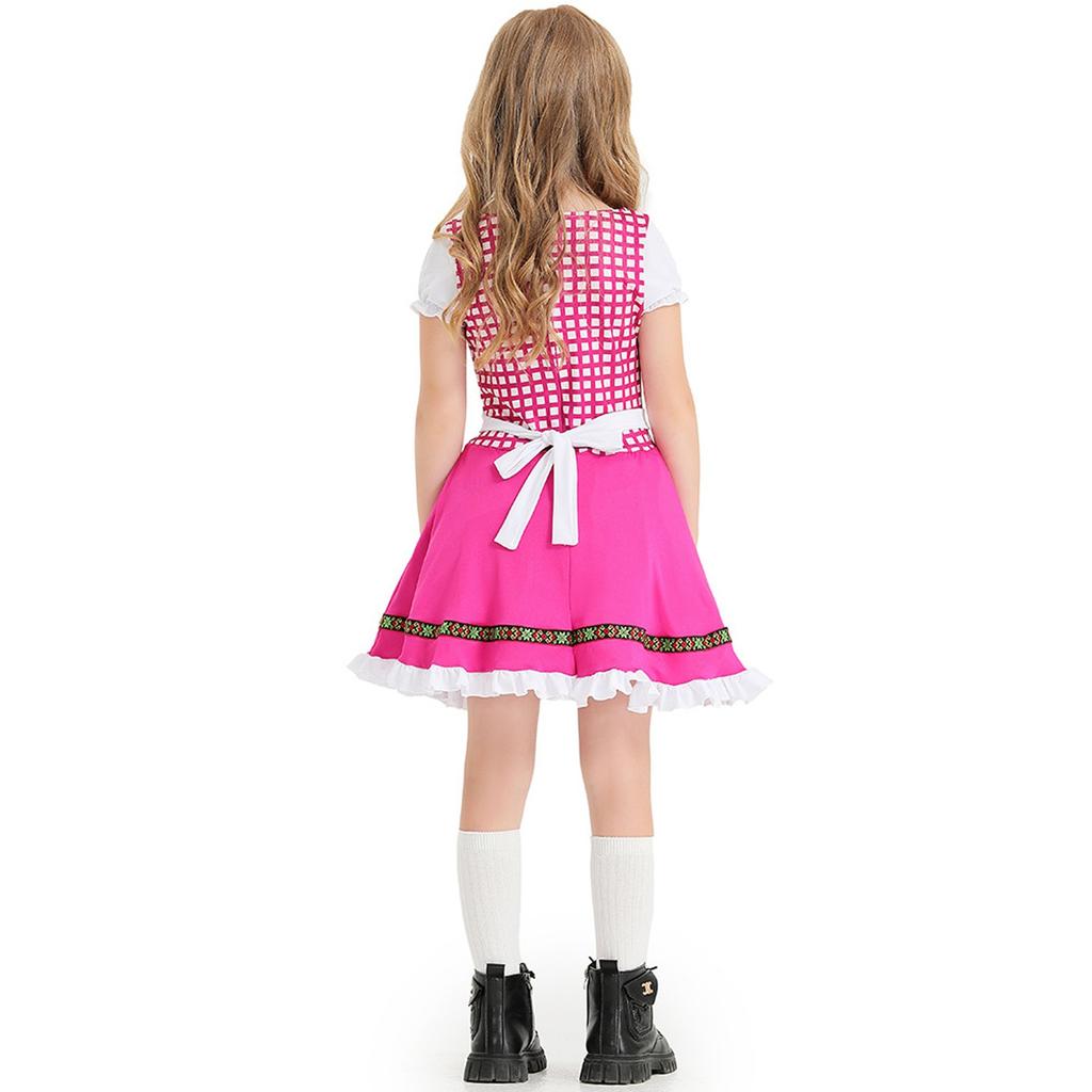 Mädchen Kariertes Kleid - Trachtenfestkostüm