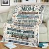 To My Mom Fleece Blanket, Gift From Daughter, You Are The World Blanket, Mother's Day Gift, Forever And Always Mom Throw
