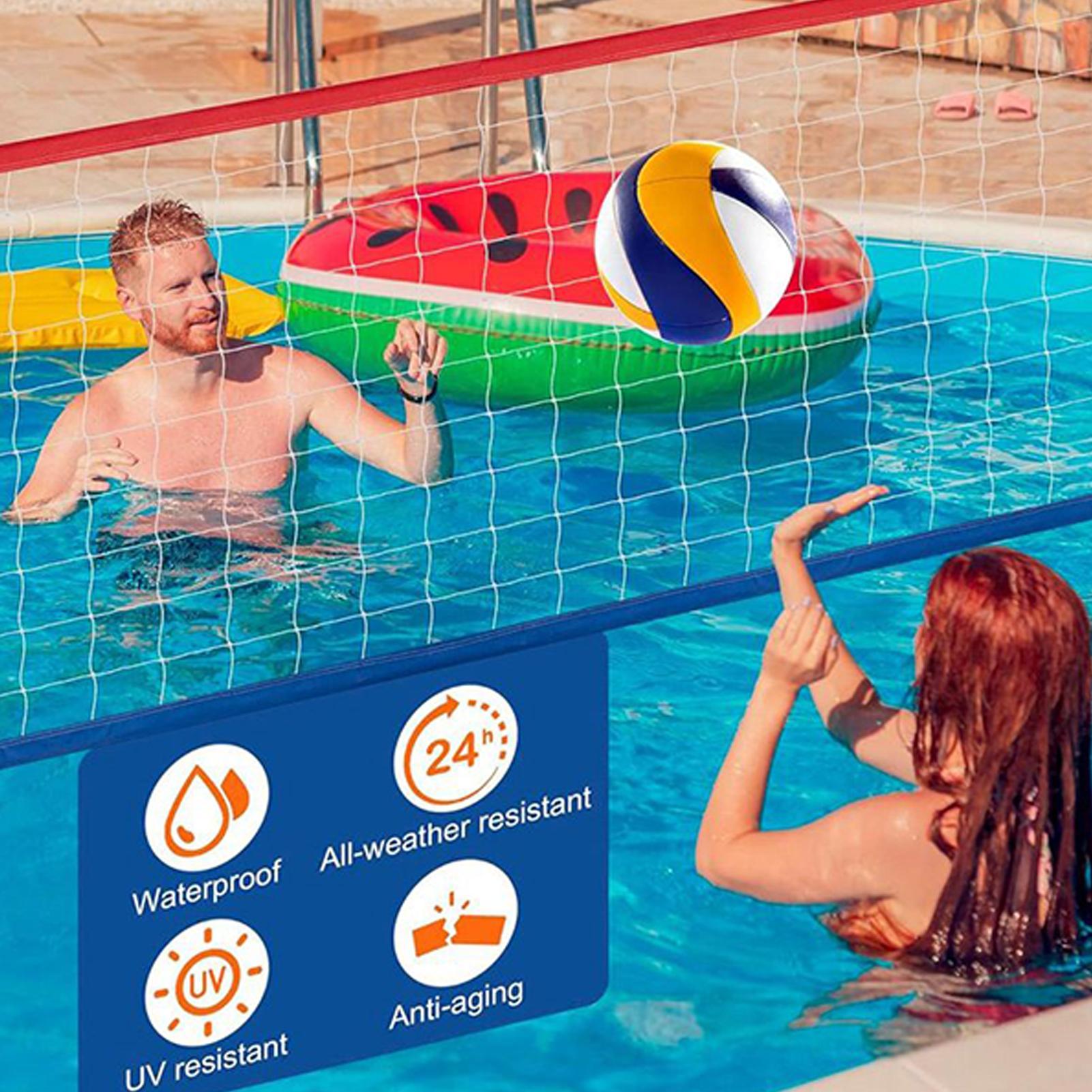 Pool Volleyball Net Ground 15x3Ft Portable Pool Volleyball Net For Inground Waterproof Replacement Parts For Badminton Tennis China Mainland