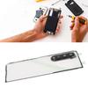 Cover Posteriore in Vetro Trasparente per Cellulare Sostitutiva per     Fold 3 5G F926 con Supporto per Telefono e Foro per Obiettivo Fotocamera