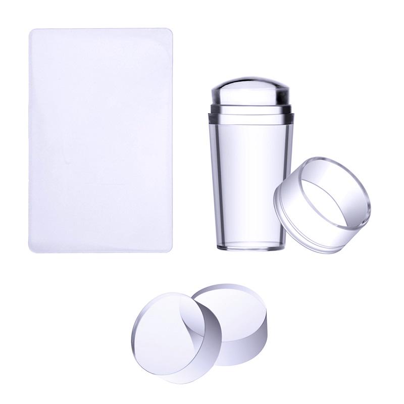 1Pcs Clear Jelly Marshmallow Silicone Nail Stamper Refill Head Replacement with Box Nail Stamps