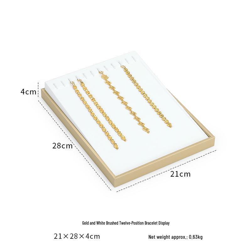 Ya Yu Jin Bai Jewelry Display Tray for Bracelets, Ear Studs, Necklaces - Silver & Gold