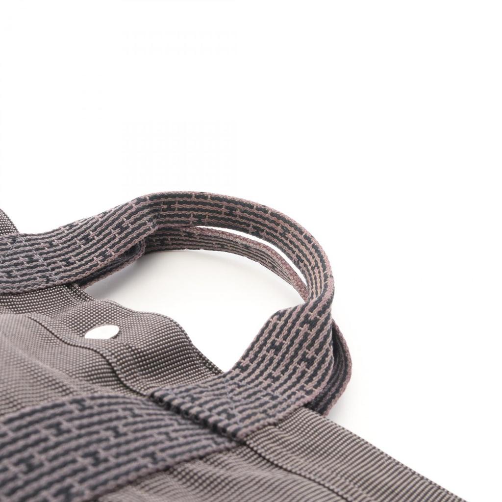 Used HERMES HerlineMM Tote Bag canvas Nylon canvas Gray Used unisex