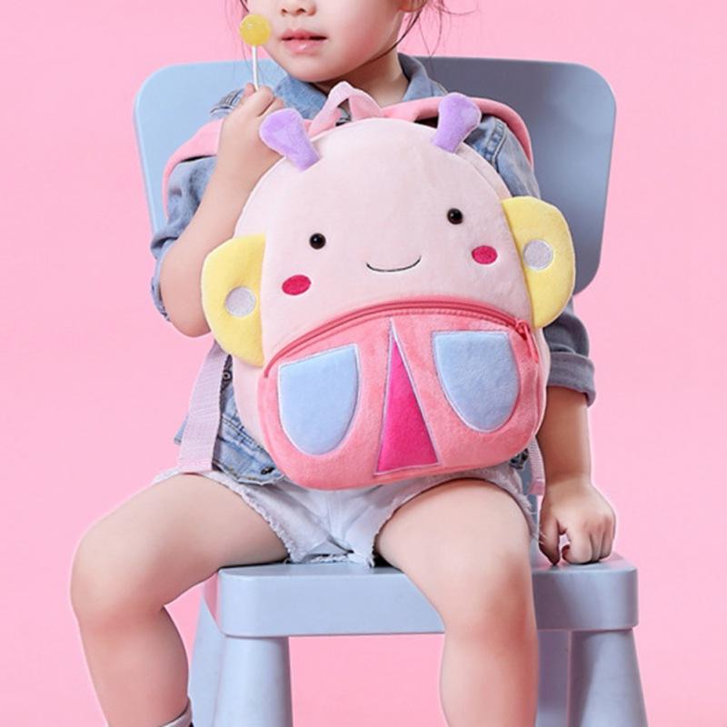Cute Cartoon Plush Toddler Backpack Anti-lost Bag Baby Girl Boy 3D Cartoon Animal Book Bag Kids Kindergarten Schoolbag 2-6 Years