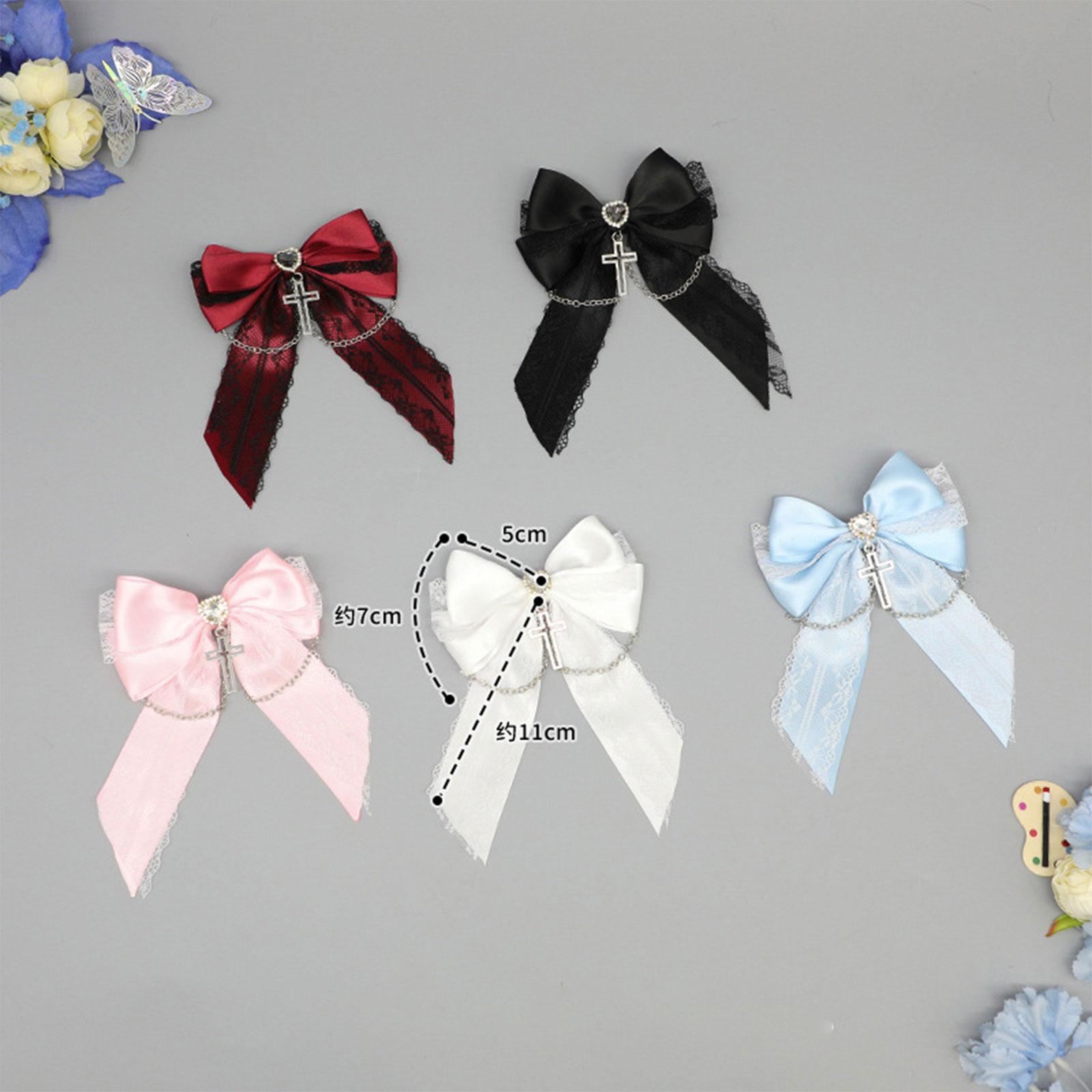 

Ribbon Bowknot Hair Clip Side Clip Fashion Barrettes Women Ponytail Holder Female Hair Bows Masquerades Party Headpiece червоний