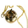 5,08 cm Messing Sonnenuhr Kompass Anhänger mit Kette Navigationsschmuck Geschenk Steampunk Maritim Halskette für Entdecker Sammler Geschenk