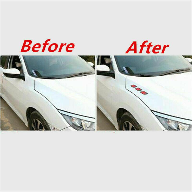 6pcs 3D Car Styling Reflective Carbon Fiber Bumper Strips Safety Warning Tape Secure Reflector Stickers Car Exterior